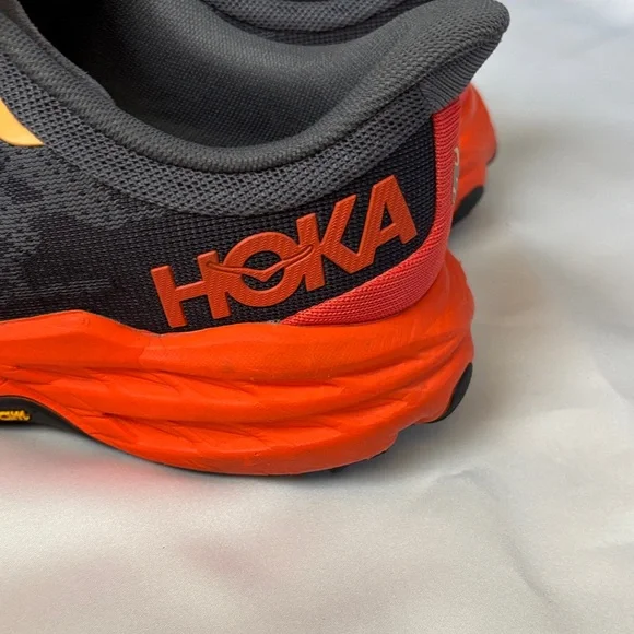 Hoka One One Speedgoat 5 Running Shoes 1123157 Men’s Size 7.5 Flame Gray Orange - Picture 2 of 16